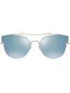 Miu Miu Scenique Mirrored Sunglasses In Grey