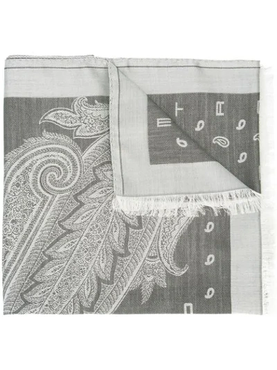Etro Mixed Pattern Scarf In Grey