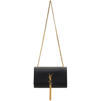 Saint Laurent Black Medium Kate Tassel Chain Bag In 1000 Black
