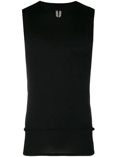 Rick Owens V-neck Cashmere Tank Top In Black