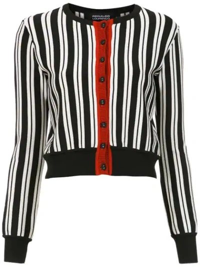 Reinaldo Lourenço Striped Knit Jacket - Black