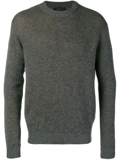 Prada Kaschmirpullover Mit Rundhalsausschnitt In Grey