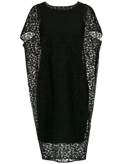 Gloria Coelho Casulo Embroidered Shift Dress In Black