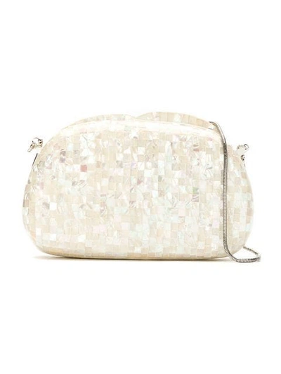 Isla Mother Of Pearl Clutch - White
