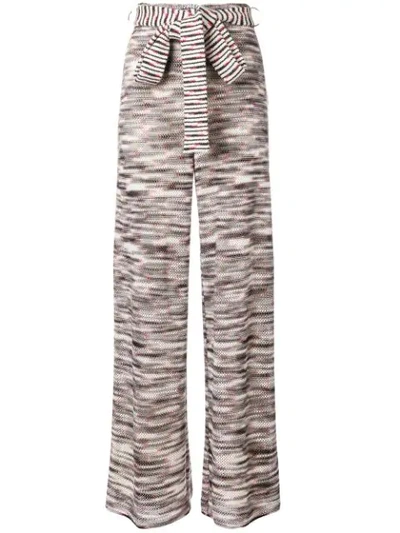 Missoni Flared Knitted Trousers In Multicolor