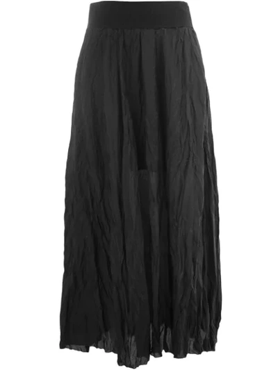 Masnada Creased Maxi Skirt - Black