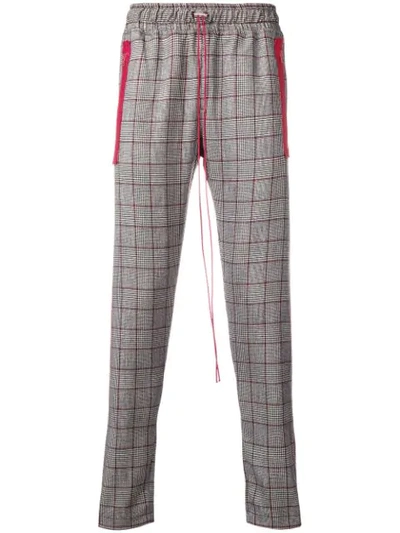 Represent Checked Print Loose Trousers In White