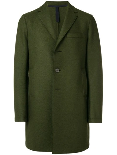 Harris Wharf London Single Breasted Coat - Green In Green