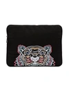 Kenzo Black Tiger Head Embroidered Laptop Case