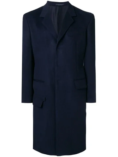 Yohji Yamamoto Single Breasted Coat - Blue