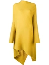 Marques' Almeida Asymmetric Ribbed Dress In Yellow