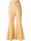 Chloé Cropped Flared Tailored Trousers In Brown