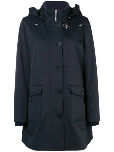 Fay Hooded Coat In Blue