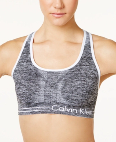 Calvin Klein Performance Reversible Mid-impact Racerback Sports Bra Pfyt1051 In Rosewood