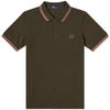 Fred Perry Twin Tipped Polo - Slim Fit In Green