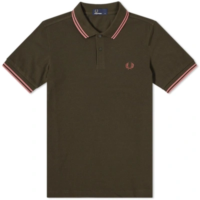 Fred Perry Twin Tipped Polo - Slim Fit In Green