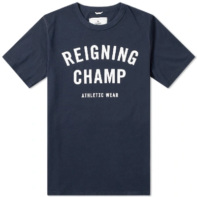 Reigning Champ Gym Logo Tee In Blue
