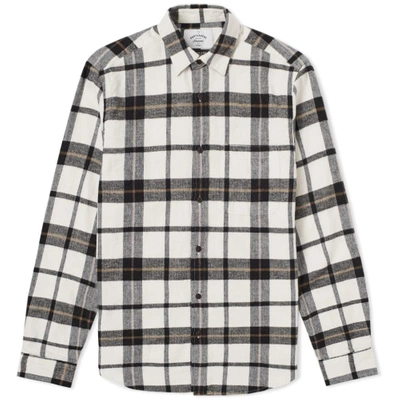 Portuguese Flannel Marco Check Overshirt In Neutrals