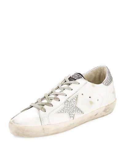 Golden Goose Superstar Crystal-studded Low-top Sneakers In White-multi Cryst