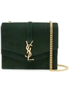 Saint Laurent Monogram Collège Shoulder Bag In Green