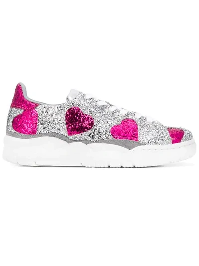 Chiara Ferragni Silver Glitter Sneakers