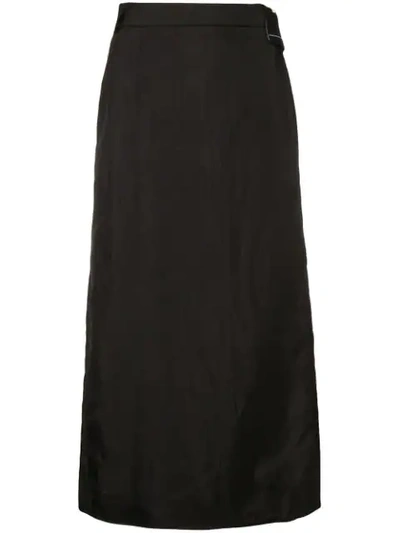 Prada Logo Patch Skirt - Black In Nero (black)