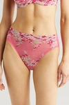 Wacoal High Cut Briefs In Hot Pink/multi