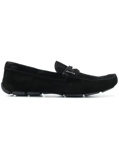 Prada Classic Saffiano Loafers In Black