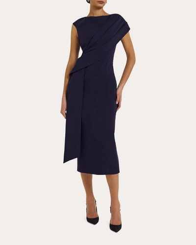 Safiyaa Women's Regina Drape Midi Dress In Blue