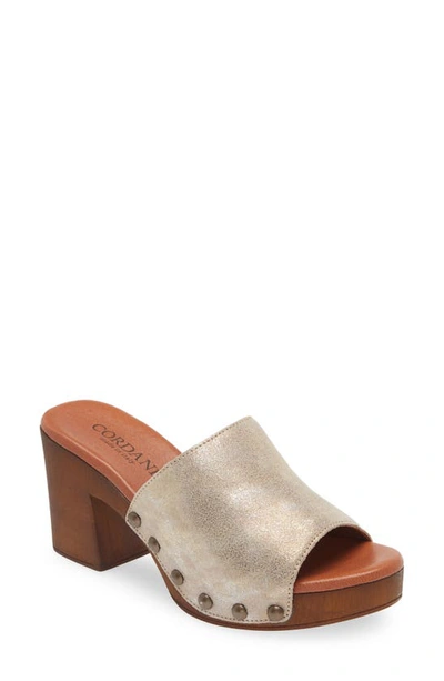 Cordani Whitley Shimmer Platform Slide Sandal In Granito Corda
