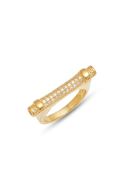 Nordstrom Cubic Zirconia Barrel Ring In 14k Gold Plated