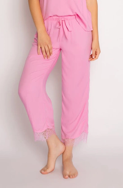 Pj Salvage Water Bloom Tie Waist Pajama Pants In Pink Orchid