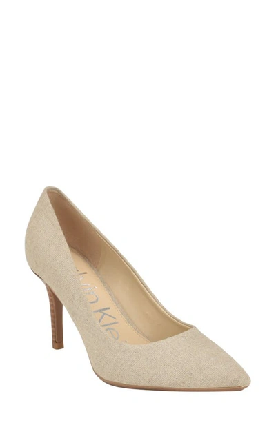 Calvin Klein Gayle Pointed Toe Pump In Light Natural