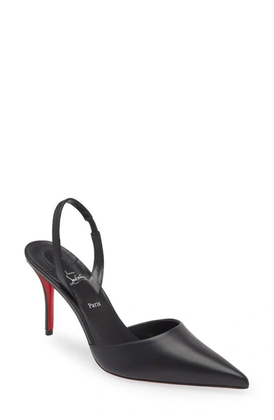 Christian Louboutin Apostropha Pointed Toe Slingback Pump In Black