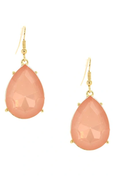 Olivia Welles Apricot Drop Earrings In Pink