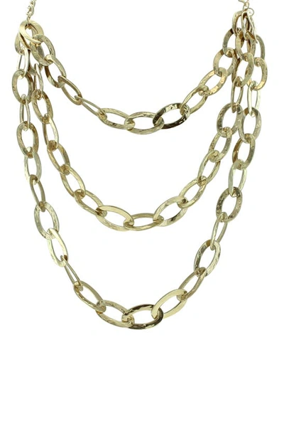 Olivia Welles Ally Oval Link Drop Earrings & Layered Necklace Set In Gold