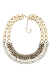 Olivia Welles Colette Bib Necklace In Gold