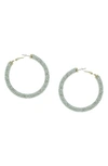 Olivia Welles Carm Crystal Hoop Earrings In White