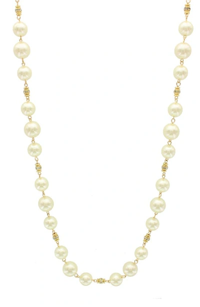 Olivia Welles Beaded Beauty Imitation Pearl Necklace In Gold