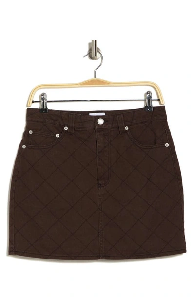 Obey Kallie Cotton Denim Miniskirt In Java Brown