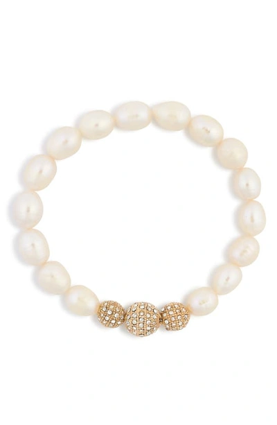 Tasha Imitation Pearl & Crystal Beaded Bracelet In White