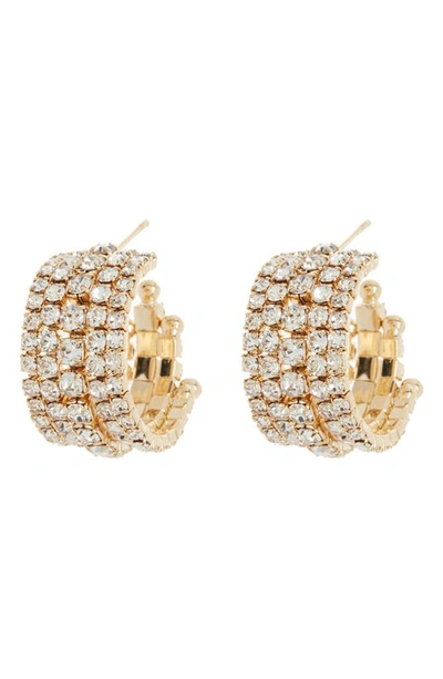 Tasha Crystal Huggie Hoop Earrings In Gold