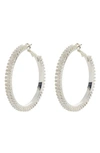 Tasha Crystal Hoop Earrings In White