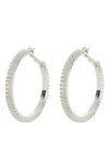 Tasha Crystal Hoop Earrings In Silver