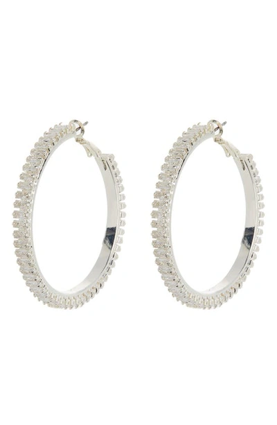 Tasha Crystal Hoop Earrings In Silver