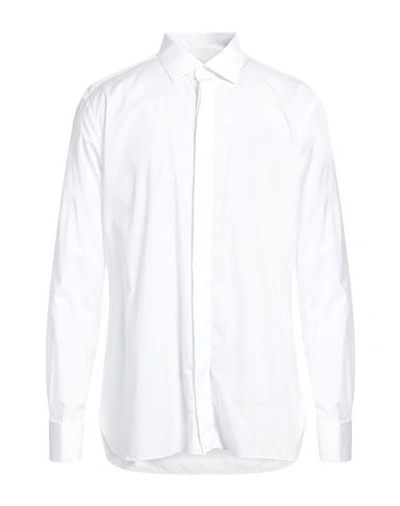 Zegna Man Shirt White Size 17 Cotton, Silk