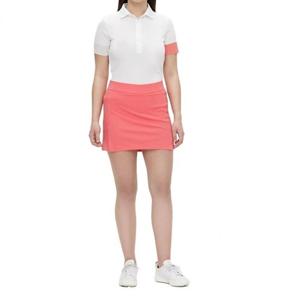 J. Lindeberg Amelie Golf Skirt In Tropical Coral In Multi