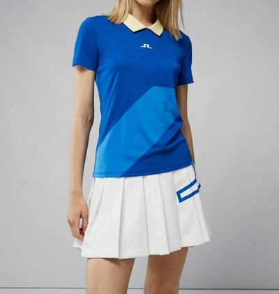 J. Lindeberg Bea Polo In Nautical Blue In Multi