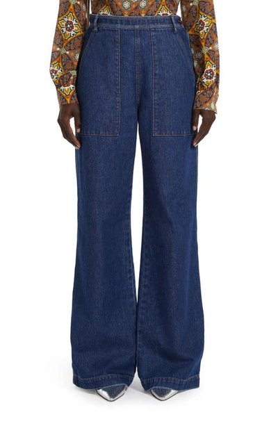 Max Mara Patroni Wide Leg Jeans In Blue