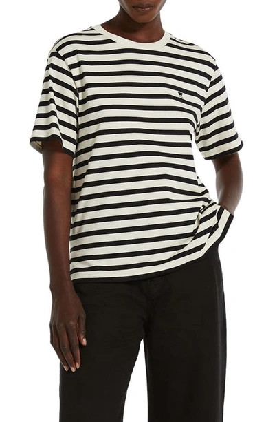 Max Mara Deodara Stripe Cotton Jersey T-shirt In White